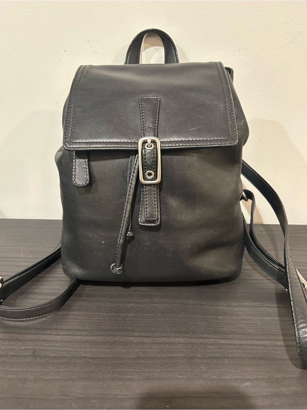 Vintage Coach Legacy Black Leather Backpack EUC